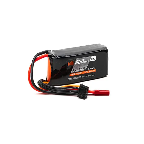 Spektrum Rc 3S Lipo Battery 50C (11.1V/800Mah) W/Jst Connector 1