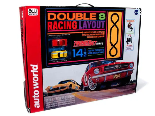 Auto World 14.5' Double 8 Racing Slot Race Set 1