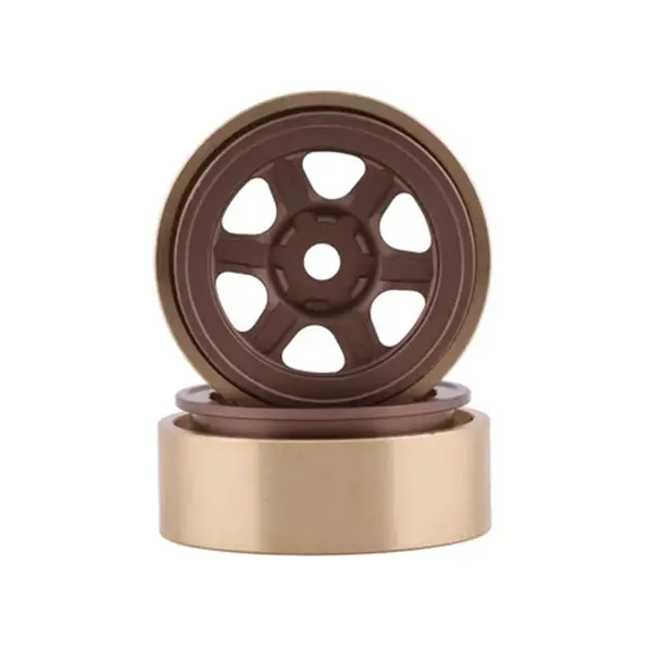 Ssd Rc Scx24 1.0” Aluminum/Brass Challenger Wheels (Bronze) (2) 1