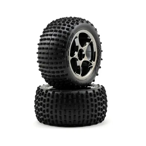 Traxxas Alias 2.2" Rear Pre-Mounted Tires (2) (Bandit) (Black Chrome) (Standard) 1