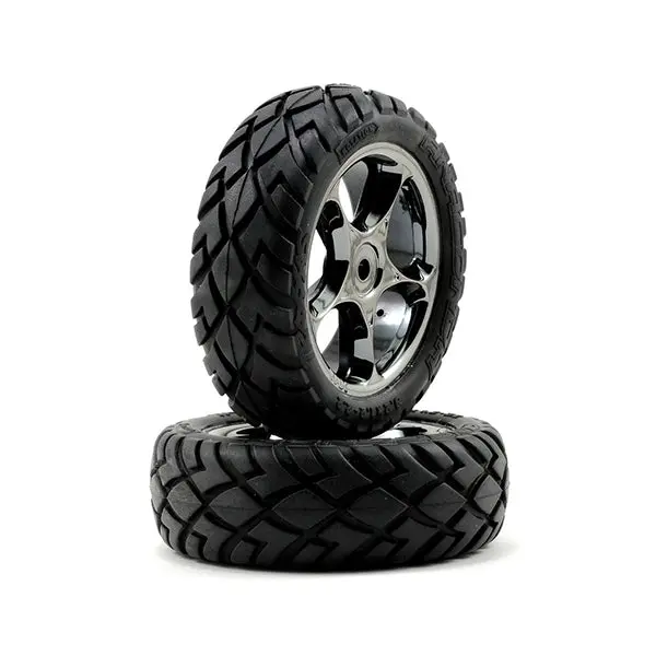 Traxxas Anaconda Front Tires W/Tracer 2.2" Wheels (2) (Black Chrome) (Standard) 1