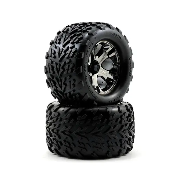 Traxxas Talon Front Tires W/All-Star Wheels (2) (Chrome) 1