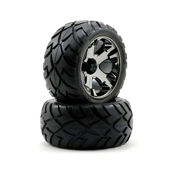Traxxas Anaconda Tires W/All-Star Front Wheels (2) (Black Chrome) (Standard) 1