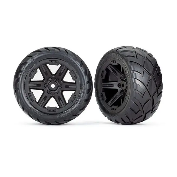 Traxxas Anaconda 2.8" Pre-Mounted Tires W/Rxt Electric Rear Wheels (2) (Black) 1