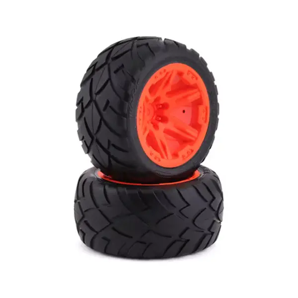 Traxxas Anaconda 2.8" Pre-Mounted Tires W/Rxt Wheels (2) (Orange) W/12Mm Hex 1
