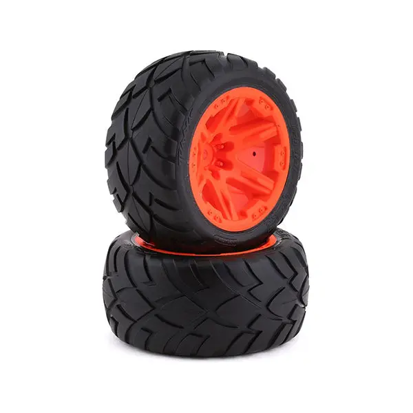 Traxxas Anaconda 2.8" Pre-Mounted Tires W/Rxt Wheels (2) (Orange) W/12Mm Hex 2
