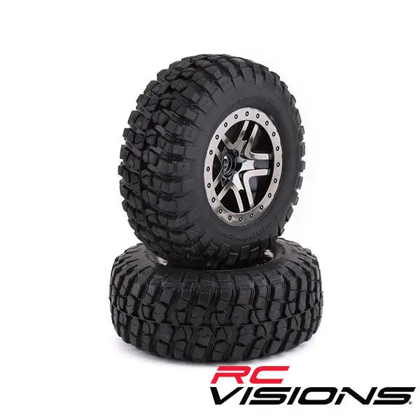 Traxxas Bfgoodrich Mud Ta Rear Tires (2) (Black Chrome) (S1) W/Split-Spoke Rear Wheel 2
