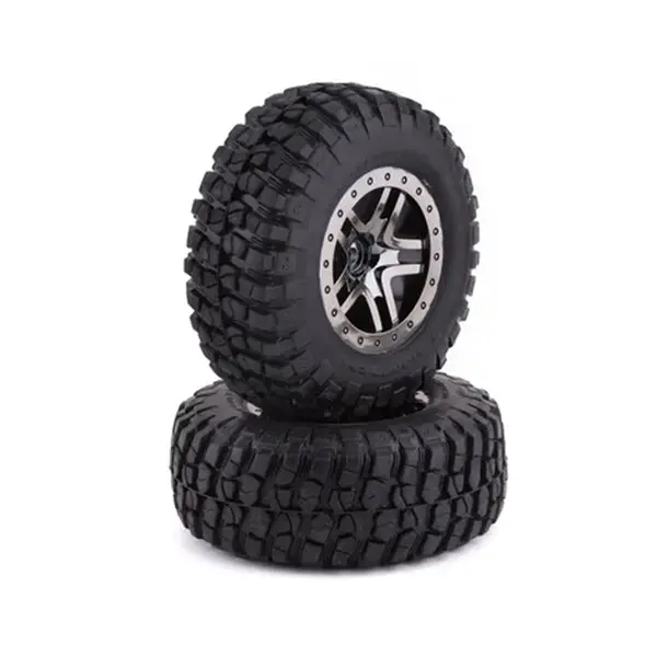 Traxxas Bfgoodrich Mud Ta Rear Tires (2) (Black Chrome) (S1) W/Split-Spoke Rear Wheel 1