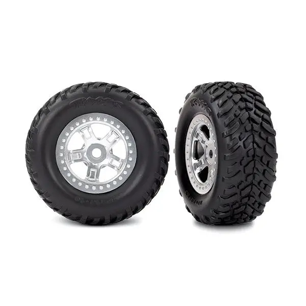 Traxxas Pre-Mounted Sct Off-Road Tire (Satin Chrome) (2) 1