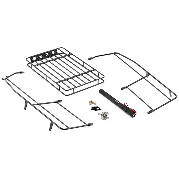 Yeah Racing Traxxas Trx-4 Defender Metal Roll Cage W/Roof Rack & Led Light Bar 1