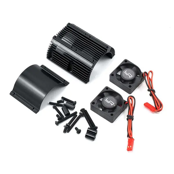 Yeah Racing 1/8 Twin Fan Aluminum Heat Sink W/2 Fans (Black) (40.8Mm Diameter) 1