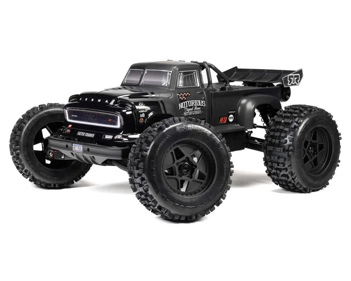 Arrma Notorious 6S Blx Brushless Rtr 1/8 Monster Stunt Truck (Black) (V6) W/Slt3 2.4Ghz Radio 1
