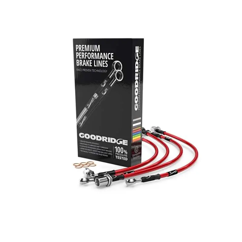 Goodridge 06-15 Mazda Miata Mx-5 Stainless Steel Brake Lines - Red 1