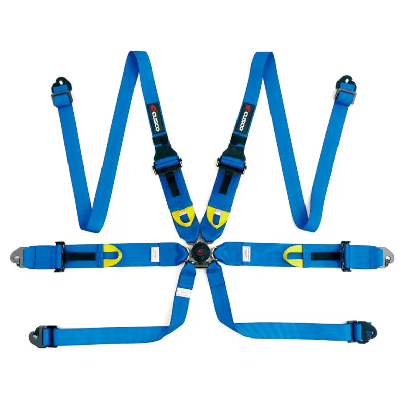 Cusco Universal 6 Point 3In Shoulder 3In Lap W/Eyebolts (7/16-20Unf Thread) Fia Racing Harness- Blue 1