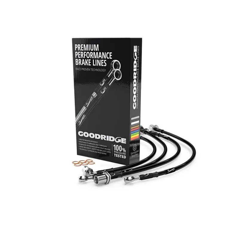 Goodridge 15-17 Ford Mustang Stainless Steel Brake Lines - Black 1