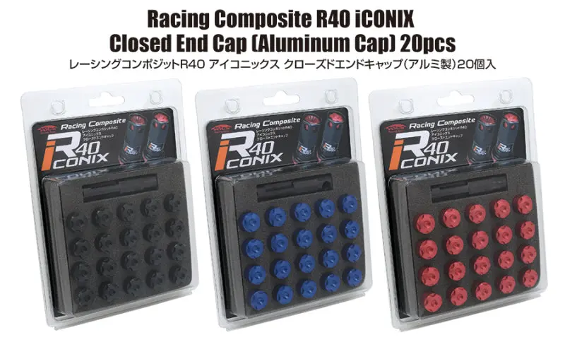 Project Kics 14X1.25 R40 Iconix Aluminum Cap Set - Red (20 Pcs) 1