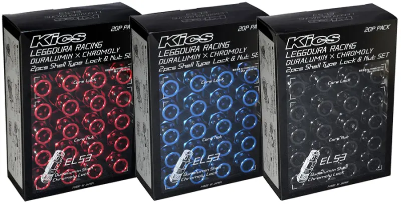 Project Kics Leggdura Racing 53Mm El53 Shell Type Lug Nut 16 Pcs + 4 Locks 12X1.25 Black 1