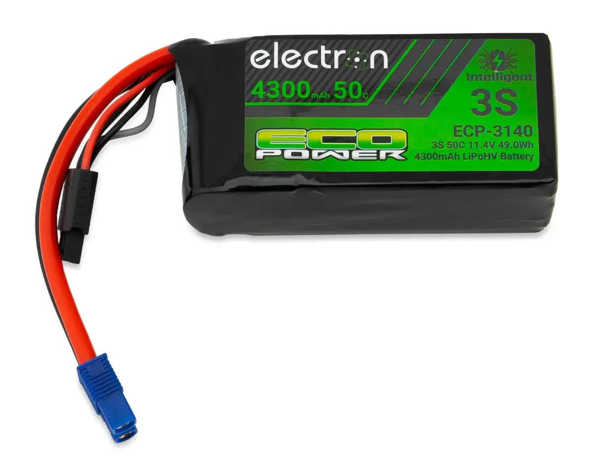 Ecopower "Electron" 3S 50C Intelligent Hv Lipo Battery W/Ec3 Connector (11.4V/4300Mah) (Axial™ 1/10 Vehicles) 1