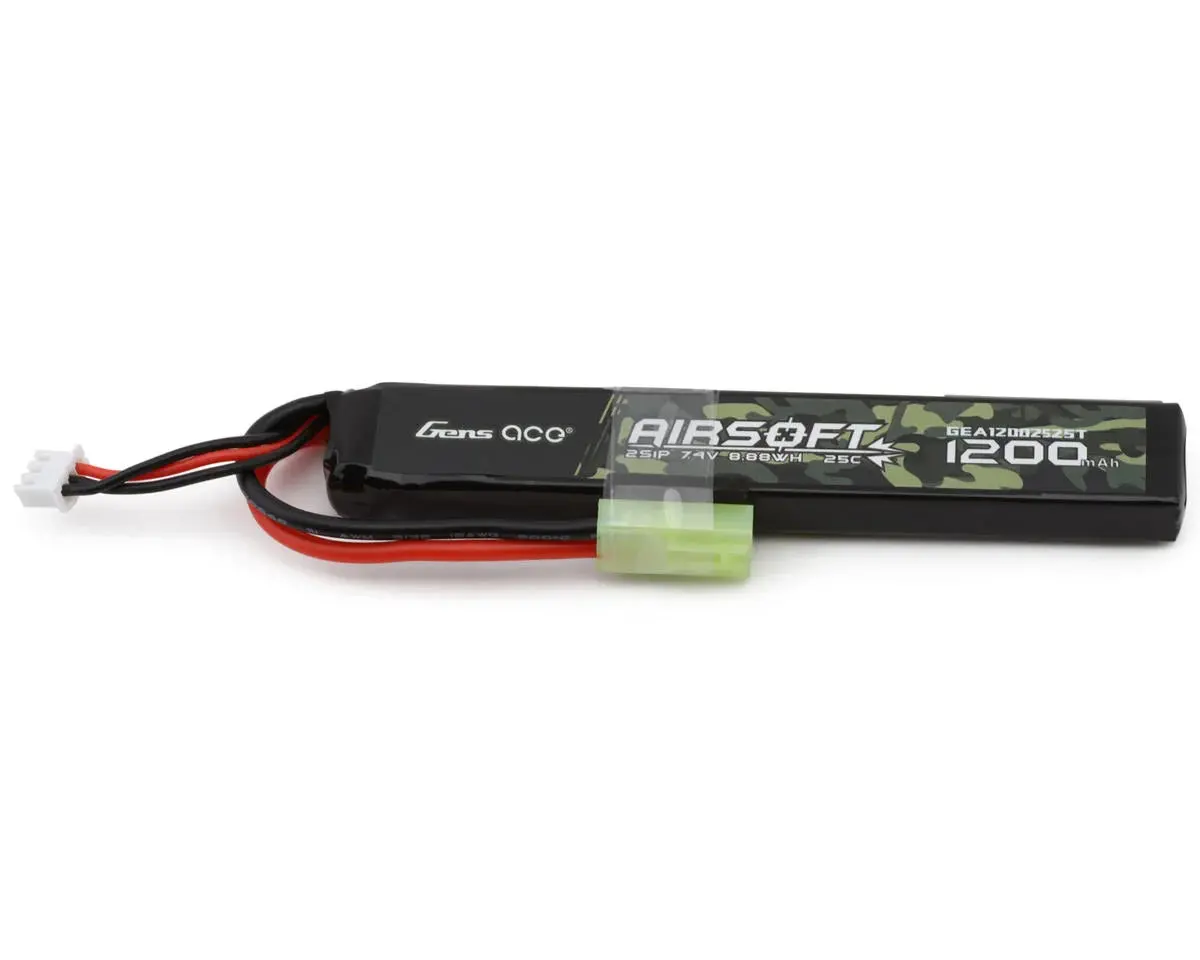 Gens Ace 2S 25C Airsoft Lipo Battery (7.4V/1200Mah) W/Tamiya Connector 1