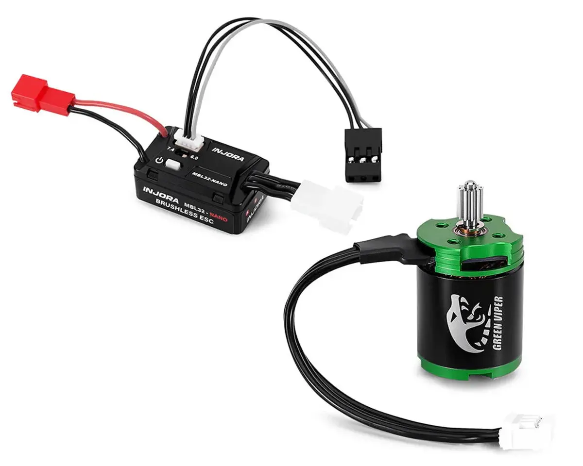 Injora Axial Scx30 Mbl32-Nano Esc & 1621 Green Viper Brushless Combo (3600Kv) 1