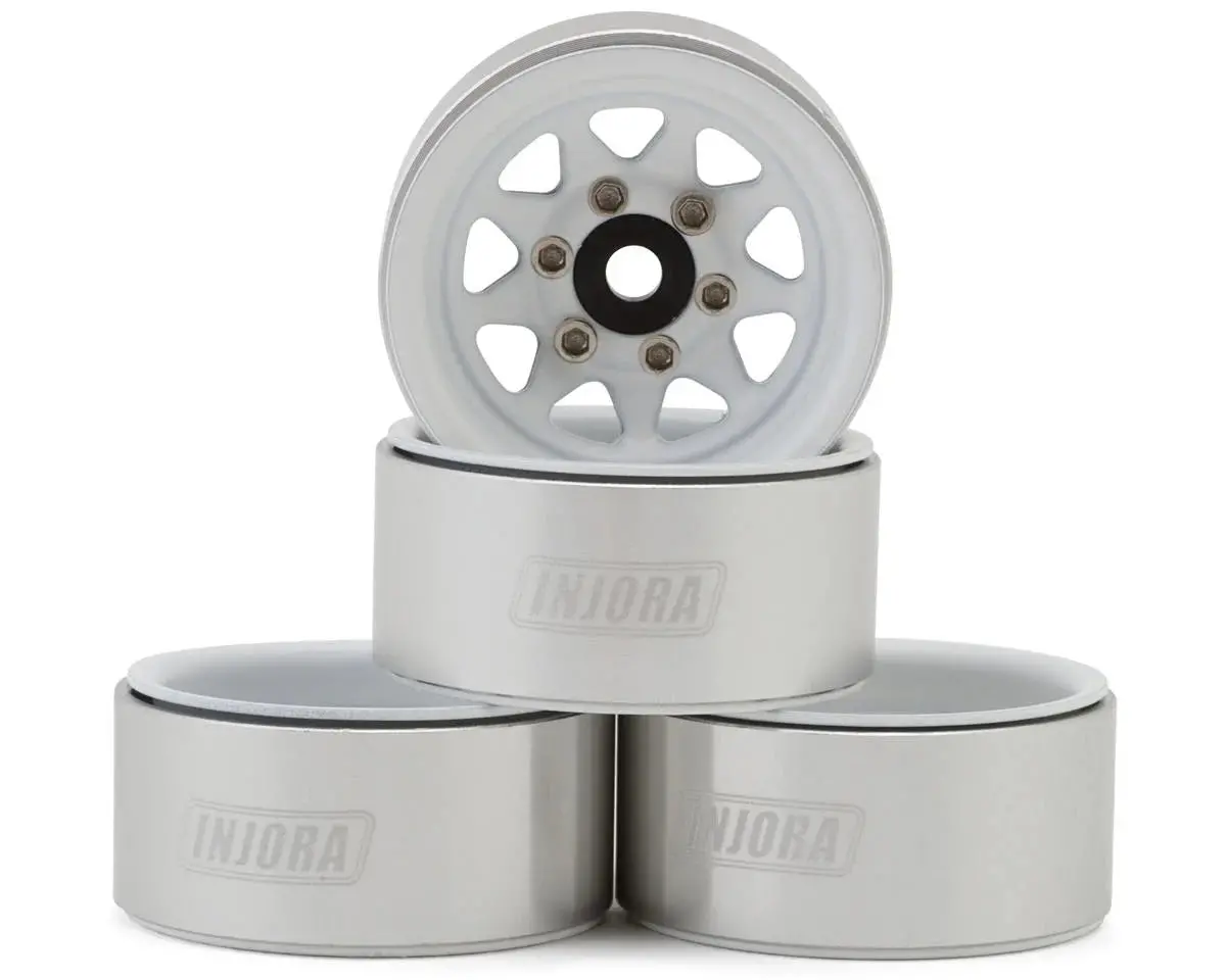 Injora 1.0" Deep Dish Stamped Steel Micro Rock Crawler Beadlock Wheels (15G Ea) (4) 1