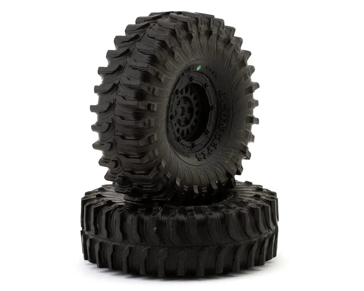 Jconcepts The Hold 1.0" Pre-Mounted Tires (63Mm Od) (2) W/Crusher Wheels (Green) 1