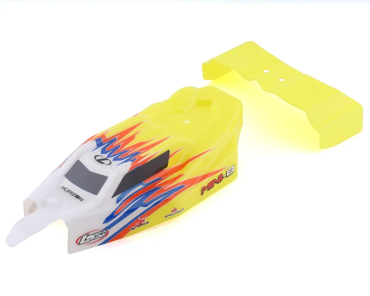 Losi Mini-B Pre-Painted Body & Wing (Yellow/White) 1