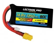 Lectron Pro 14.8V 1350Mah 80C Lipo Battery With Xt60 Connector For Fpv Racers 1