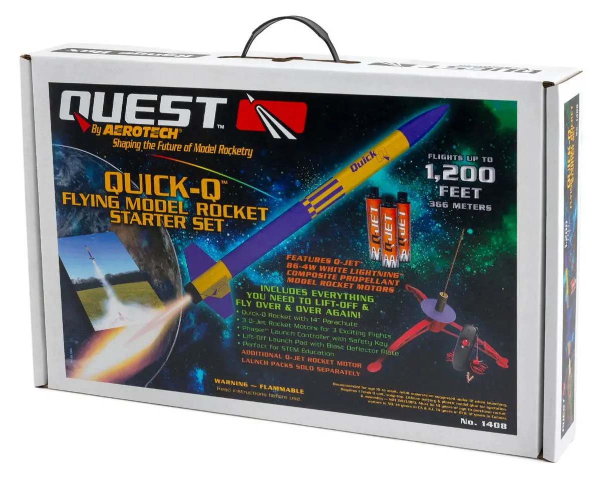 Quest Aerospace Quick-Q Model Rocket Starter Set W/Q-Jet White Lightning Rocket Motors & Igniters 1
