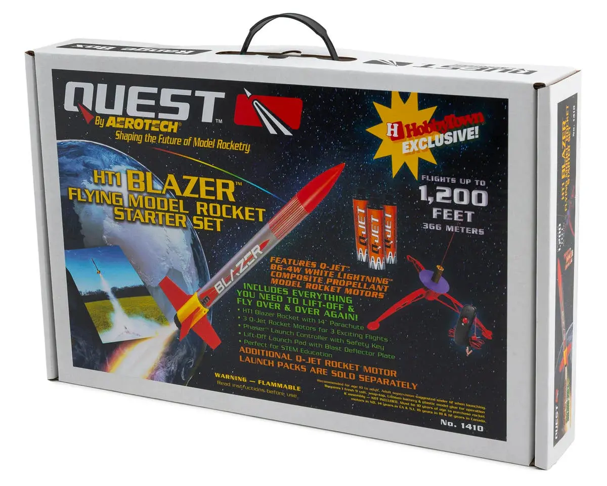 Quest Aerospace Hobbytown® Exclusive Ht1 Blazer™ Flying Model Rocket Starter Set W/Q-Jet™ White Lightning™ Rocket Motors & Igniters 1