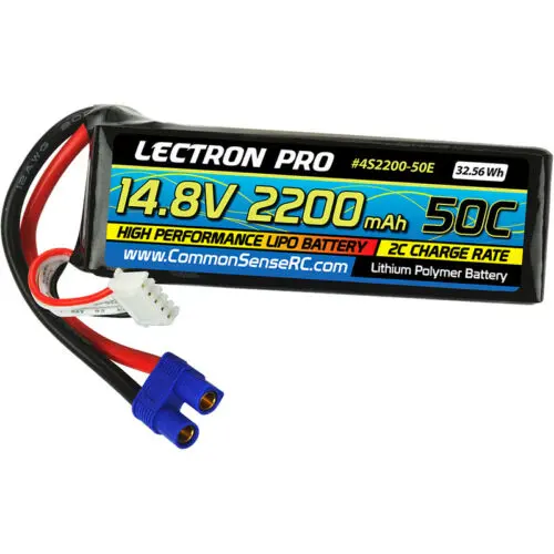 Common Sense Rc 4S2200-50E Lectron Pro 14.8V 2200Mah 50C Lipo Battery With Ec3 1