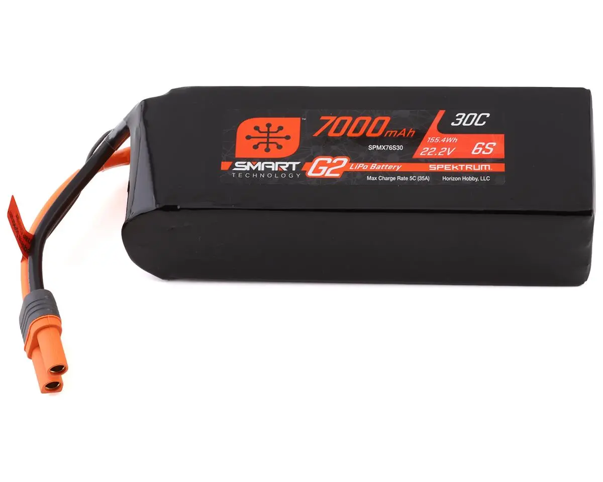 Spektrum Rc 6S Smart G2 Lipo 30C Battery Pack W/Ic5 Connector (22.2V/7000Mah) 1