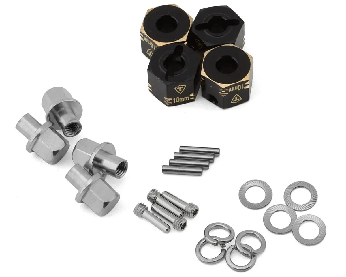 Treal Hobby Capra/Scx10 Iii 12Mm Brass Extended Wheel Hex Adapters (4) (+10Mm) 1