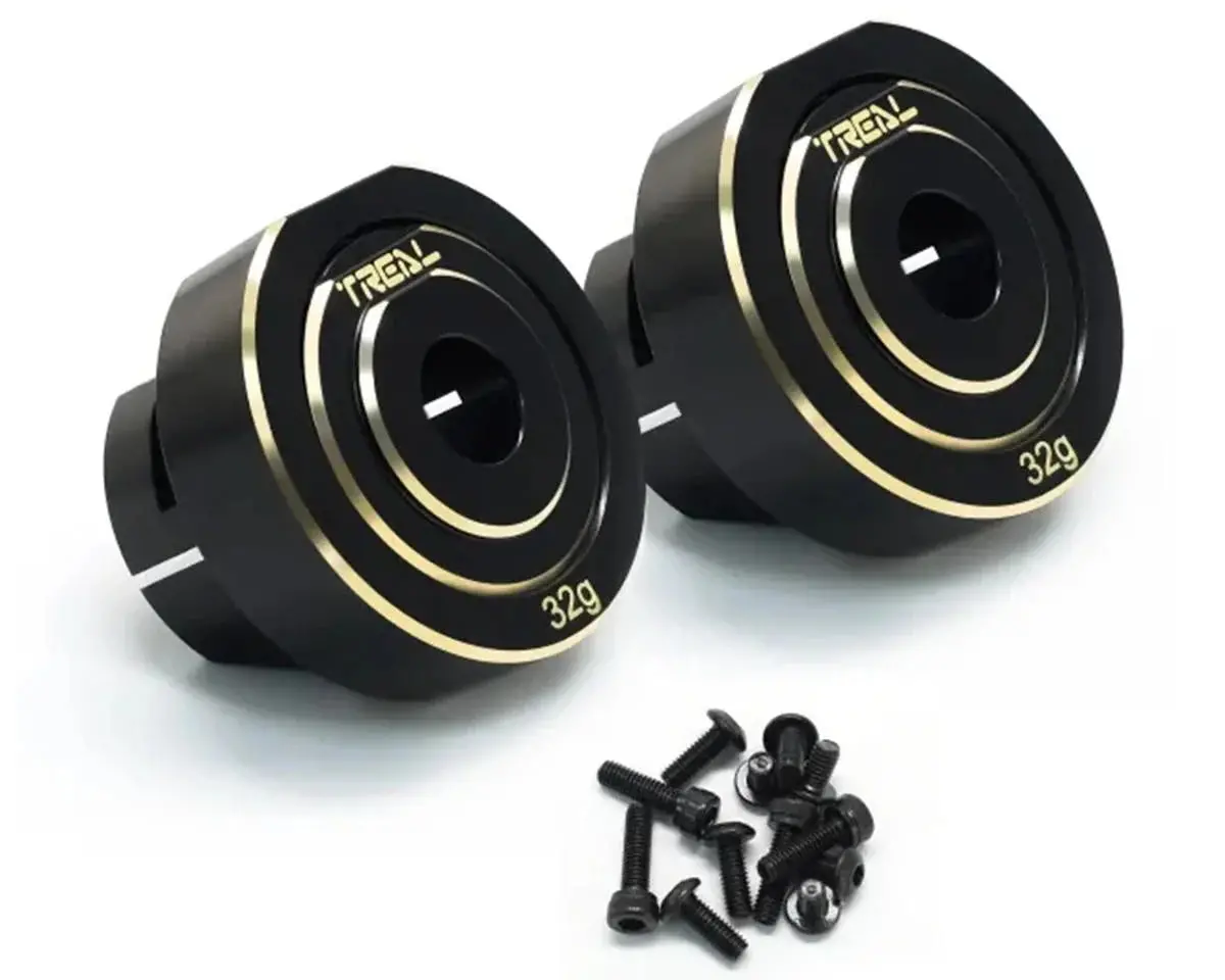 Treal Hobby Axial Scx10 Pro Brass Rear Axle Counter Weight (Black) (2) 1