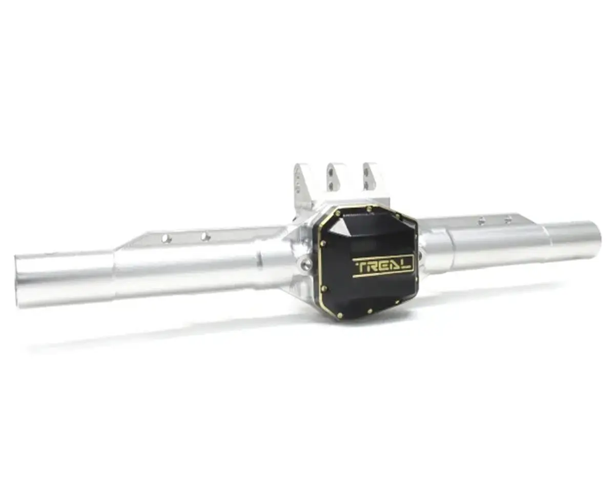 Treal Hobby Axial Scx10 Pro 7075 Aluminum Rear Axle Housing W/Brass Differential Cover 1