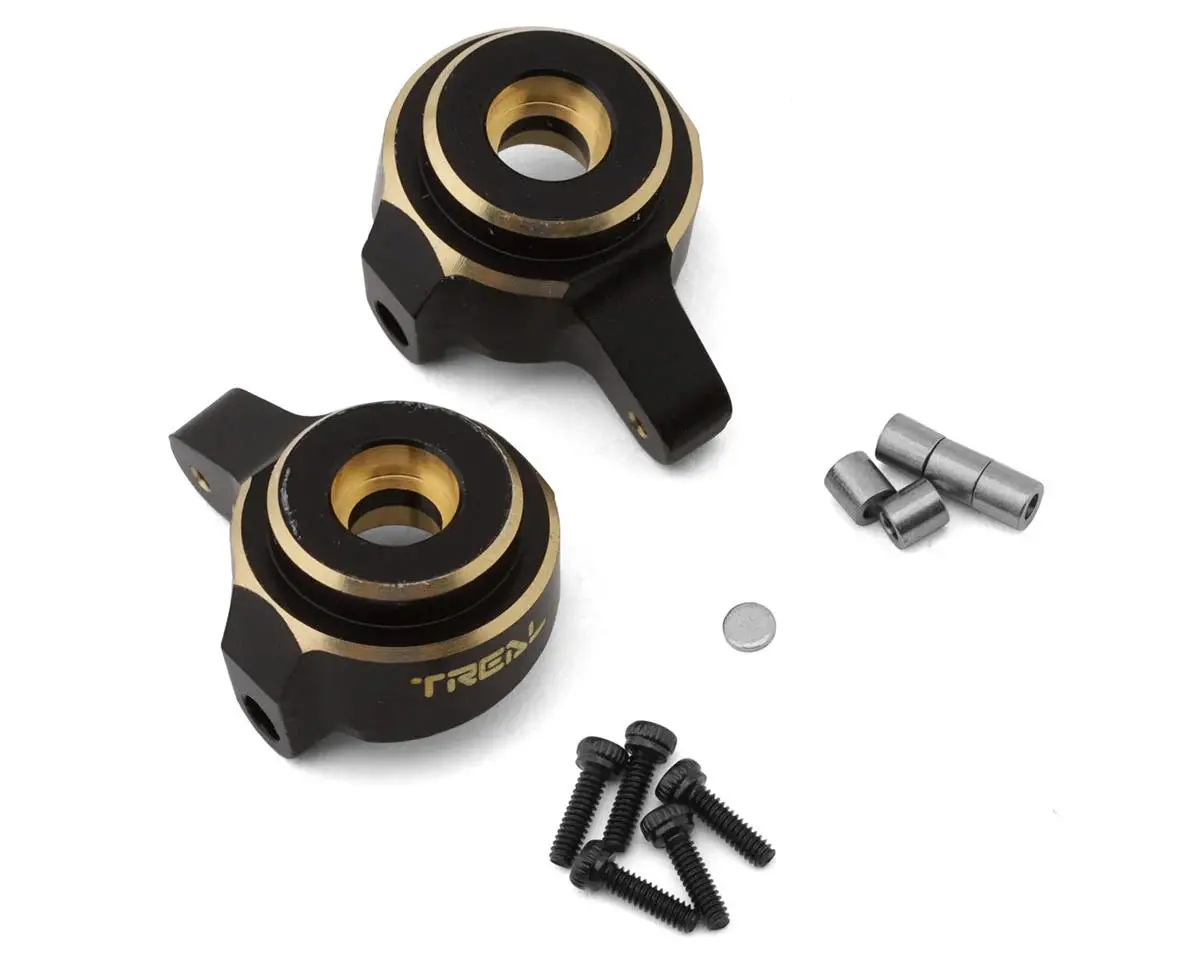 Treal Hobby Axial Scx24 Brass Front Steering Knuckles (Black) (2) (10G) 1