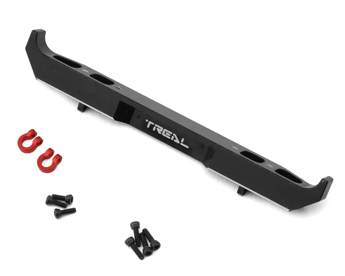 Treal Hobby Axial Scx24 Aluminum Rear Bumper W/Shackles (Black) (Gladiator) 1