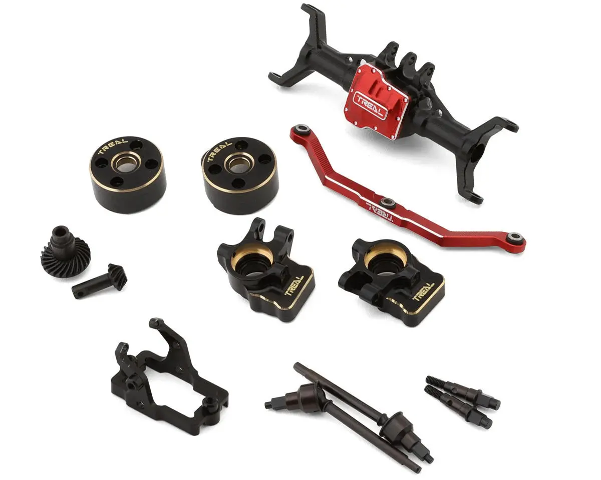 Treal Hobby Aluminum Front Portal Axle Set For Traxxas Trx-4M W/Brass Covers 1
