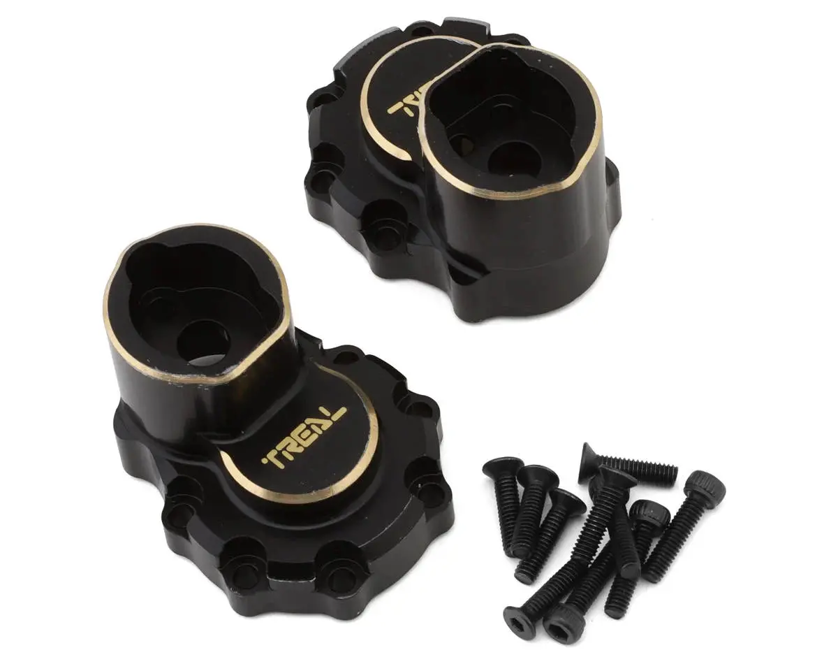 Treal Hobby Brass Rear Inner Portal Housing Covers For Traxxas Trx-4 (Black) (2) (42.75G) 1