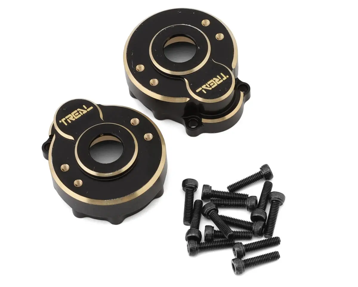 Treal Hobby Heavy Brass Outer Portal Housing Covers For Traxxas Trx-4 (Black) (2) (42G) 1