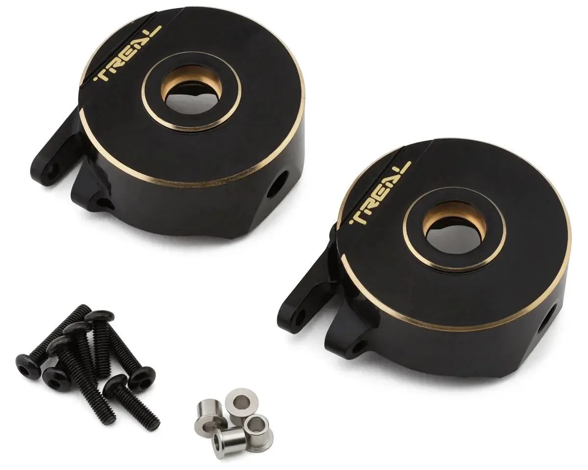Treal Hobby Vanquish H10 Optic Brass Front Steering Knuckles (Black) (2) (150.4G) 1