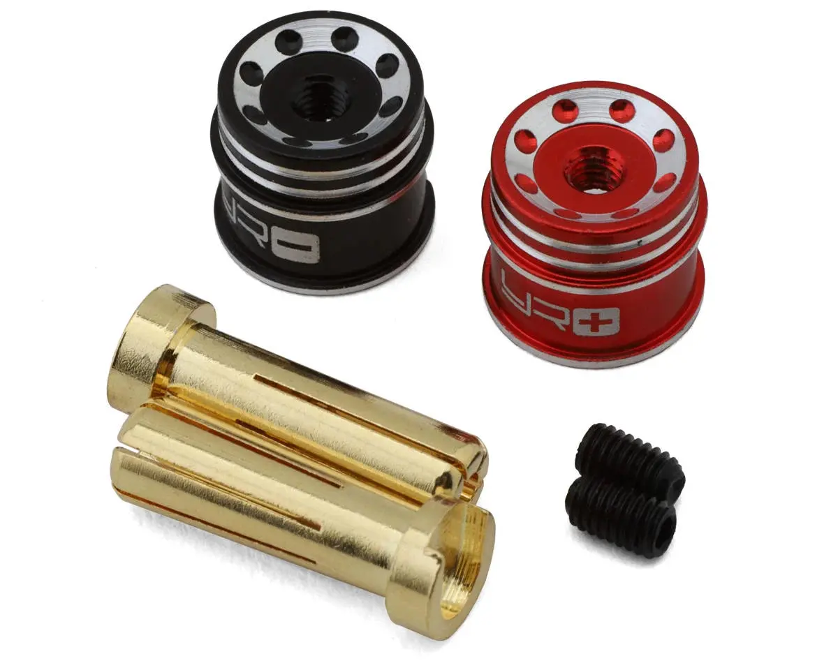 Yeah Racing Heatsink Bullet Plug Grips W/5Mm Bullets (Black/Red) 1