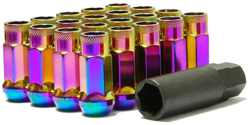 Wheel Mate Muteki Sr48 Open-End Lug Nuts – Neon Finish, 12X1.50 Thread, 48Mm Length 1