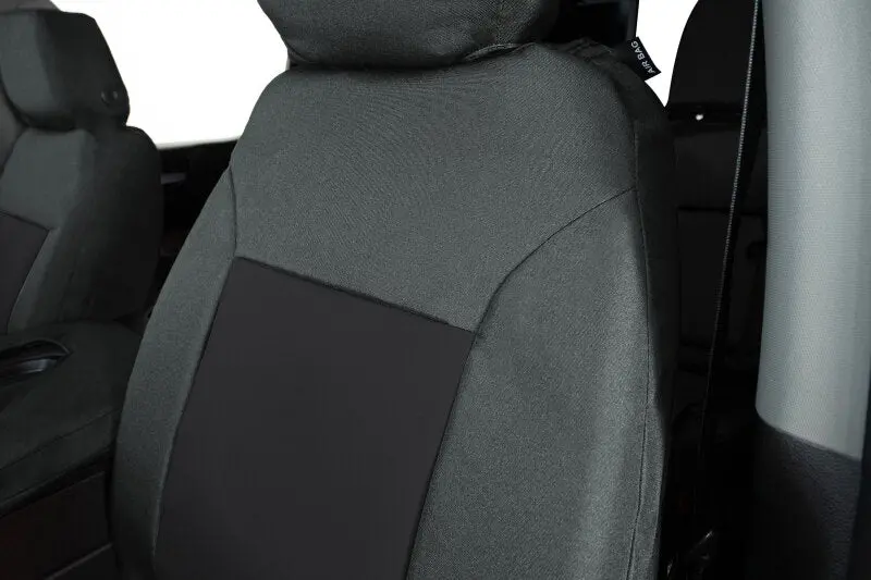 Covercraft Precisionfit Front Seat Covers For 2019–2021 Chevrolet Silverado – Charcoal And Black Polycotton Blend 1