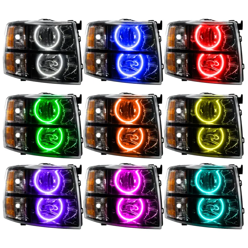Oracle Colorshift Led Headlight Bulbs For 2007–2013 Chevrolet Silverado – Round Black Smd Housing (No Controller Included) 1