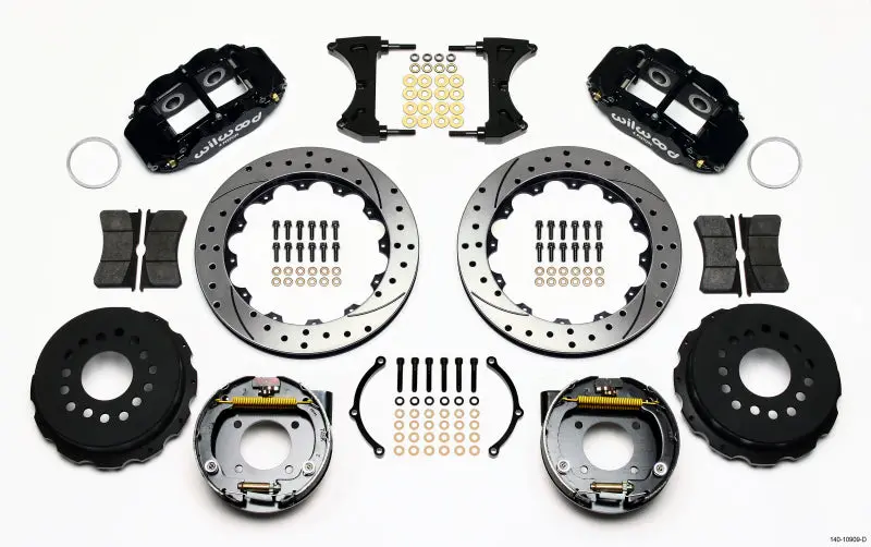 Wilwood Narrow Superlite 4R Rear Parking Brake Kit – 12.88” Drilled Rotor, Compatible With Chevy 12-Bolt Axles 1