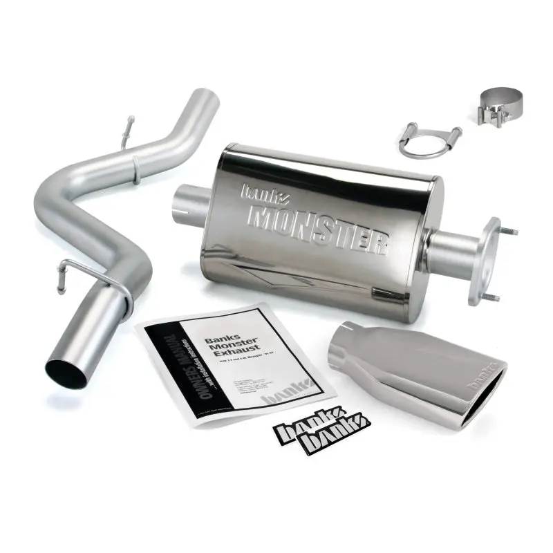 Banks Power 04-06 Jeep 4.0L Wrangler Monster Exhaust System - Ss Single Exhaust W/ Chrome Tip 1