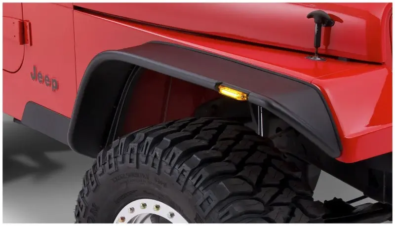 Bushwacker Flat-Style Flare Kit (2-Piece, Non-Renegade) For 1987–1995 Jeep Wrangler 1