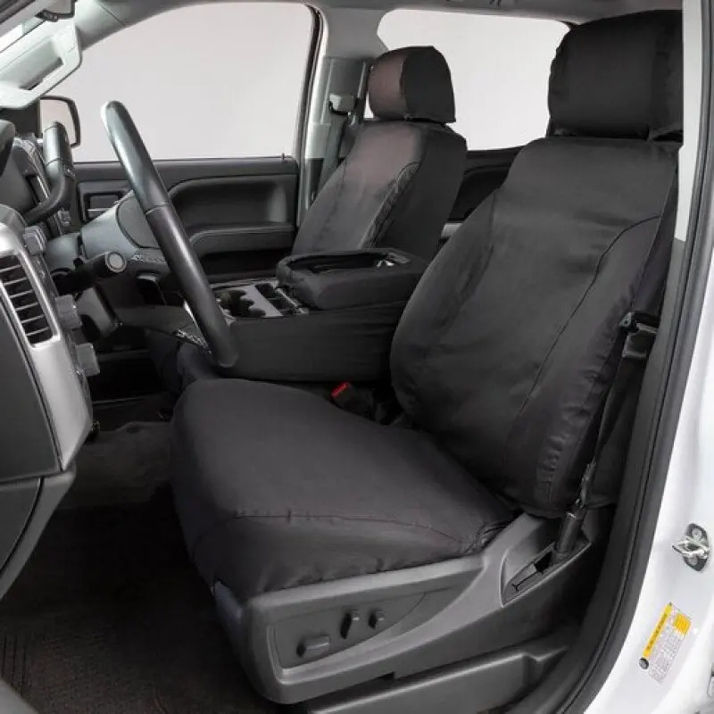 Covercraft Seatsaver Custom Front Row Seat Covers For 2015–2022 Chevrolet Colorado – Charcoal Polycotton Fabric 1