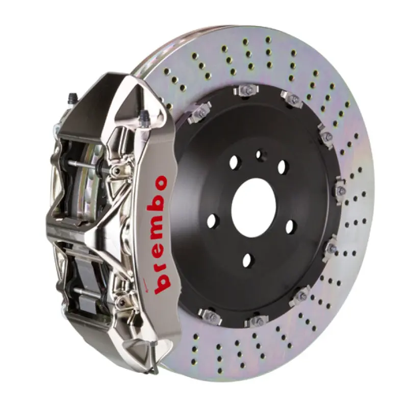 Brembo Gtr Front Big Brake Kit For 2006–2013 Mercedes-Benz S350 – 6-Piston Calipers, 405X34Mm Drilled Two-Piece Rotors, Nickel-Plated 1